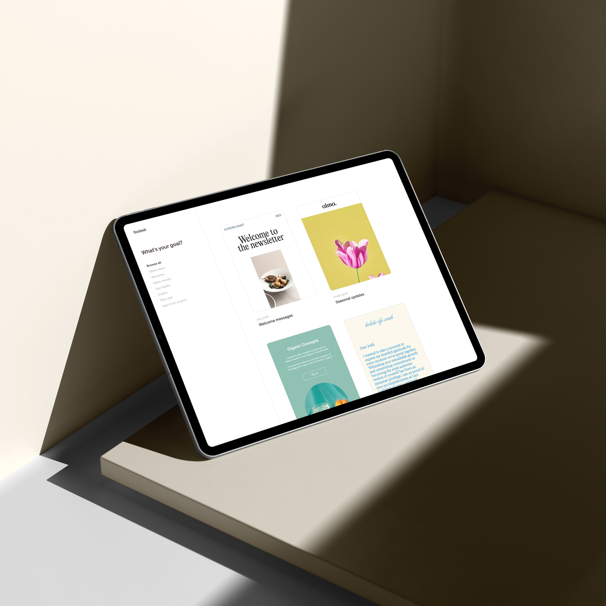 Flodesk templates on iPad